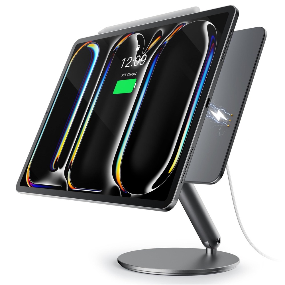 LULULOOK Magnetic iPad Pro 13" M5/M4 Magnetic Wireless Charging Stand 360 Rotate